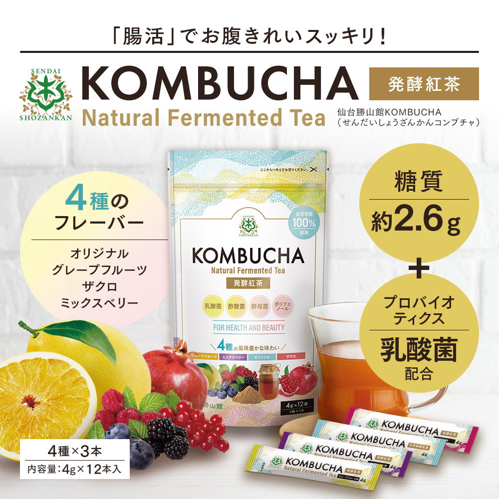 【新商品】仙台勝山館 発酵紅茶 KOMBUCHA アソートセット 4g×12袋