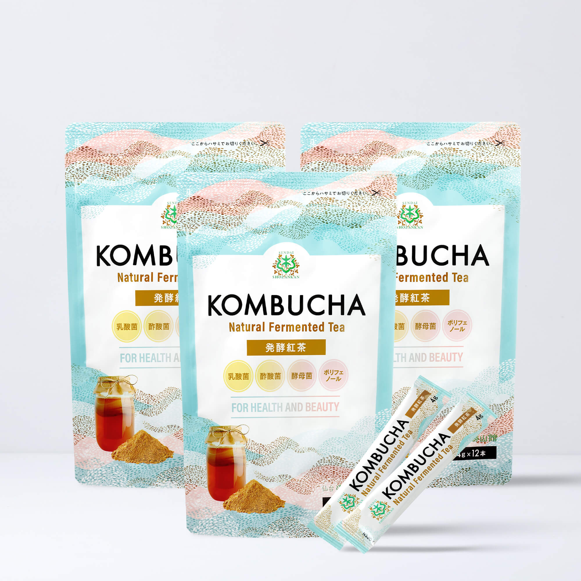 【定期便／2ヶ月コース】仙台勝山館 発酵紅茶 KOMBUCHA 4g×12本（3個セット）＜3回以上継続＞