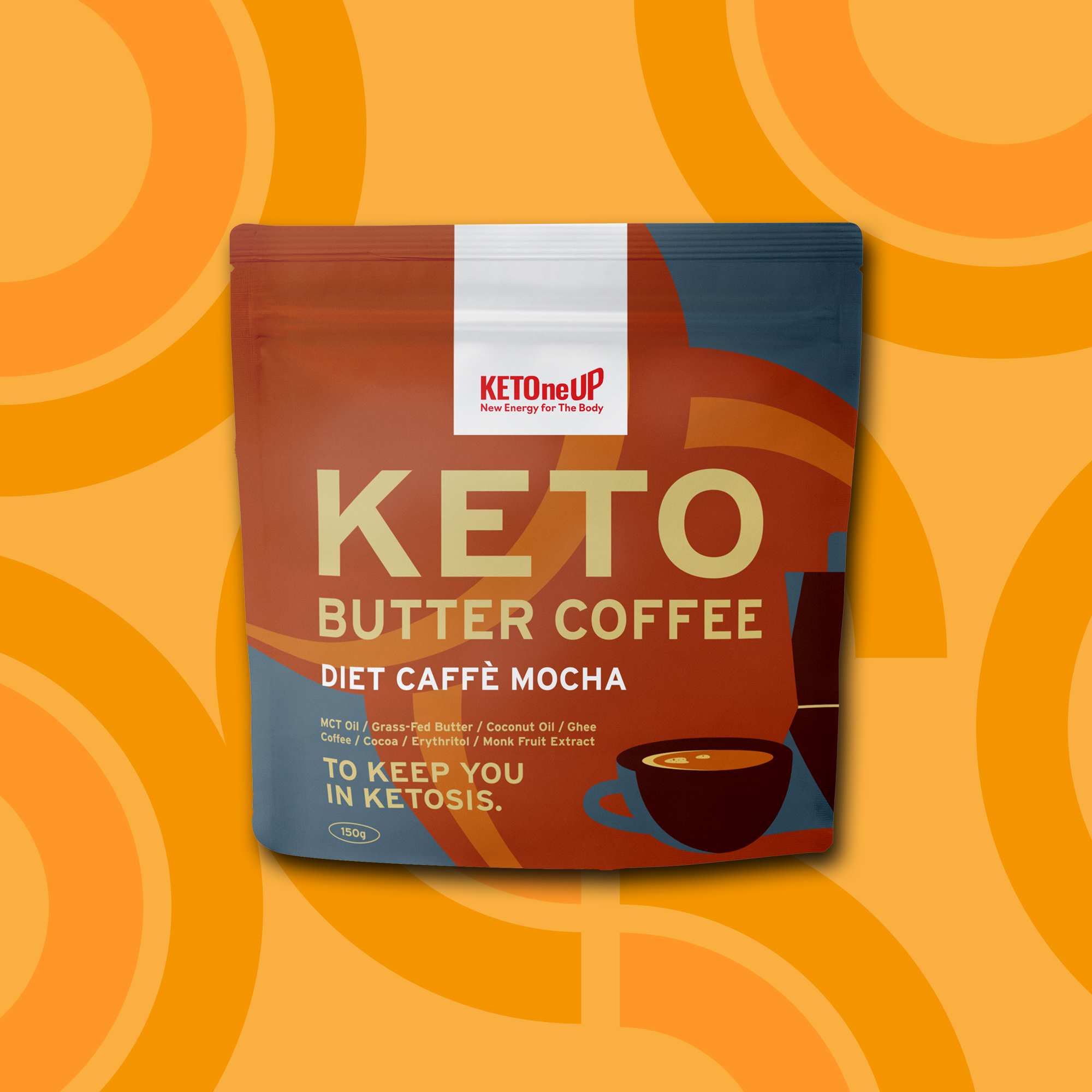 ★新発売セール★【24%OFF】KETOneUP ケトバターコーヒー ダイエットカフェモカ 150g