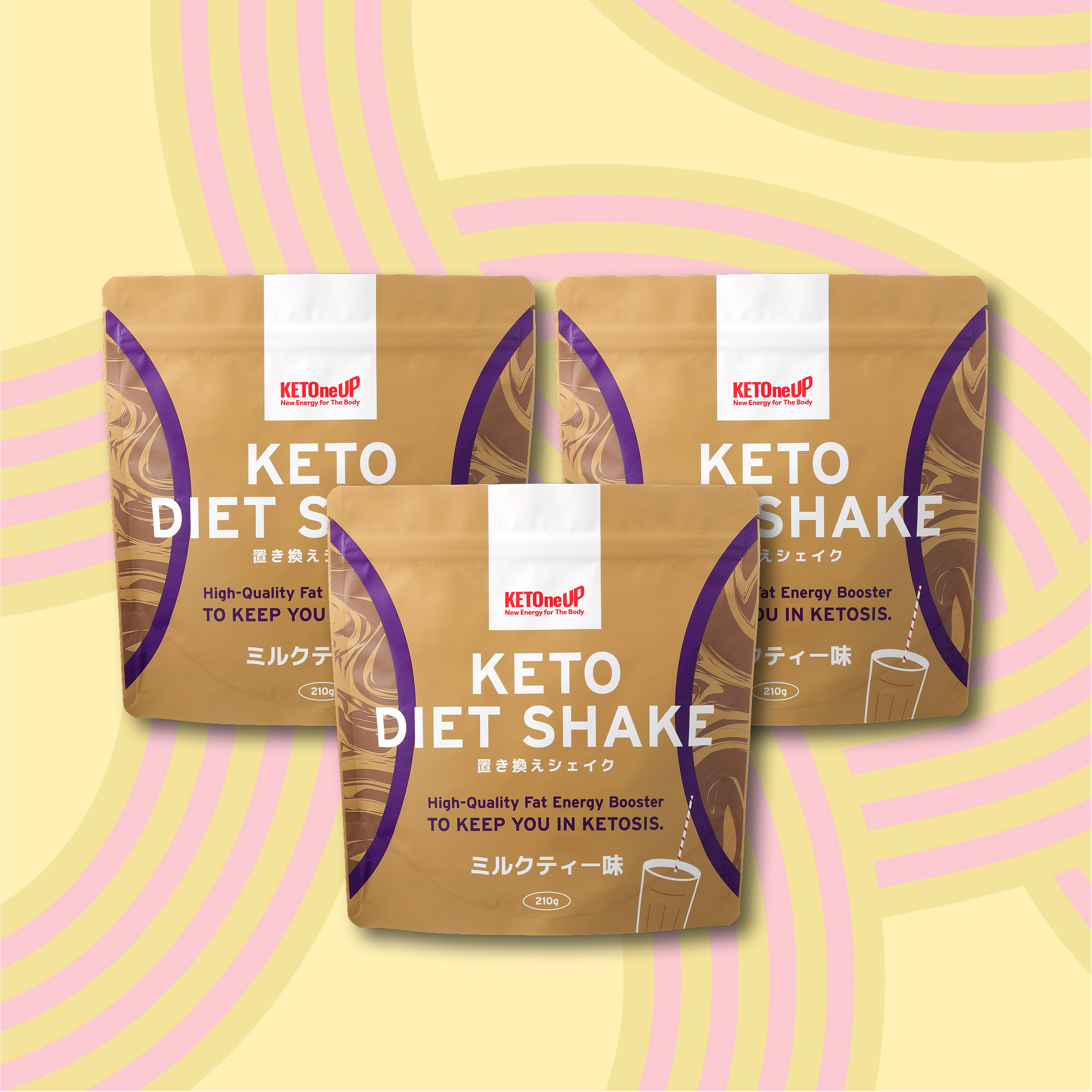 KETOneUP ケトダイエットシェイク 210g ミルクティー味（3個セット）