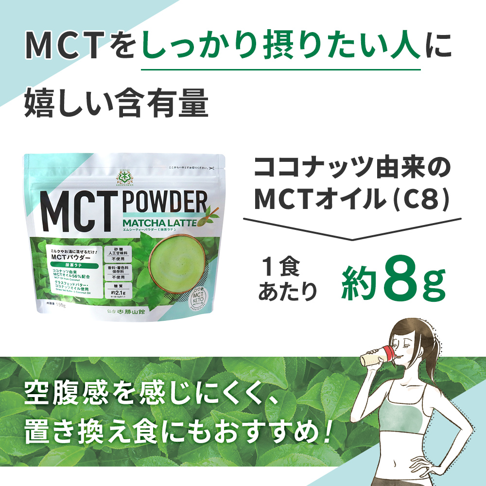 MCTをしっかり摂りたい人に嬉しい含有量1食あたり約8g