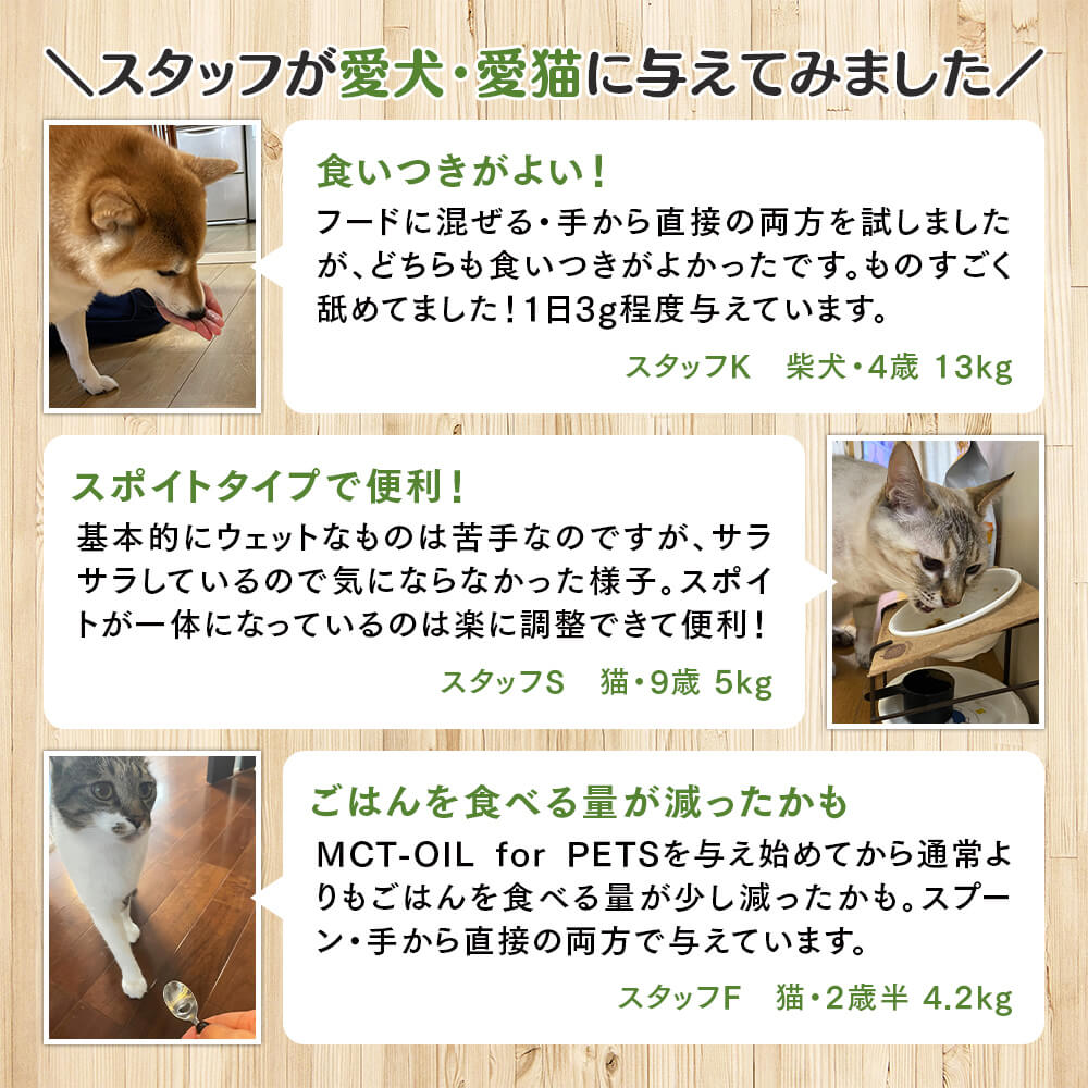 スタッフが愛犬・愛猫にあたえてみました