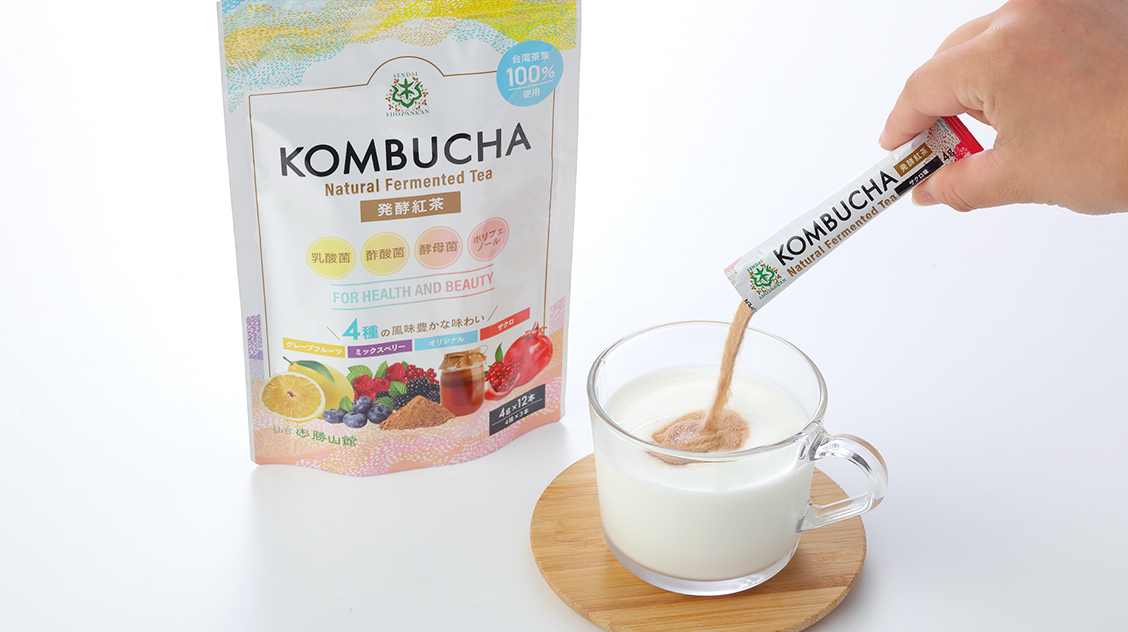 仙台勝山館 発酵紅茶 KOMBUCHA 4種のフルーツ味セット 4g×12本（5個セット）