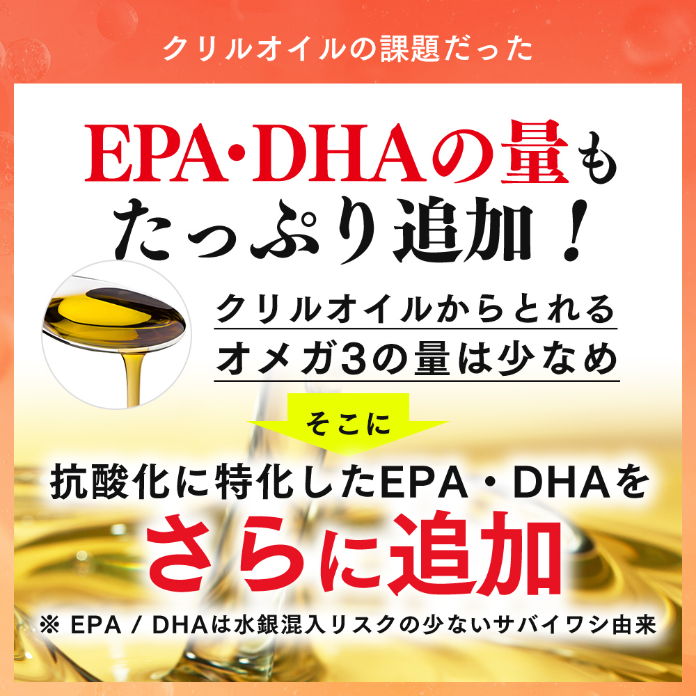 吸収力が違う進化系！オメガ3｜栄養豊富なナンキョクオキアミ｜吸収率が高い 世界品質のクリルオイル｜酸化に強い ハイグレードEPA・DHA