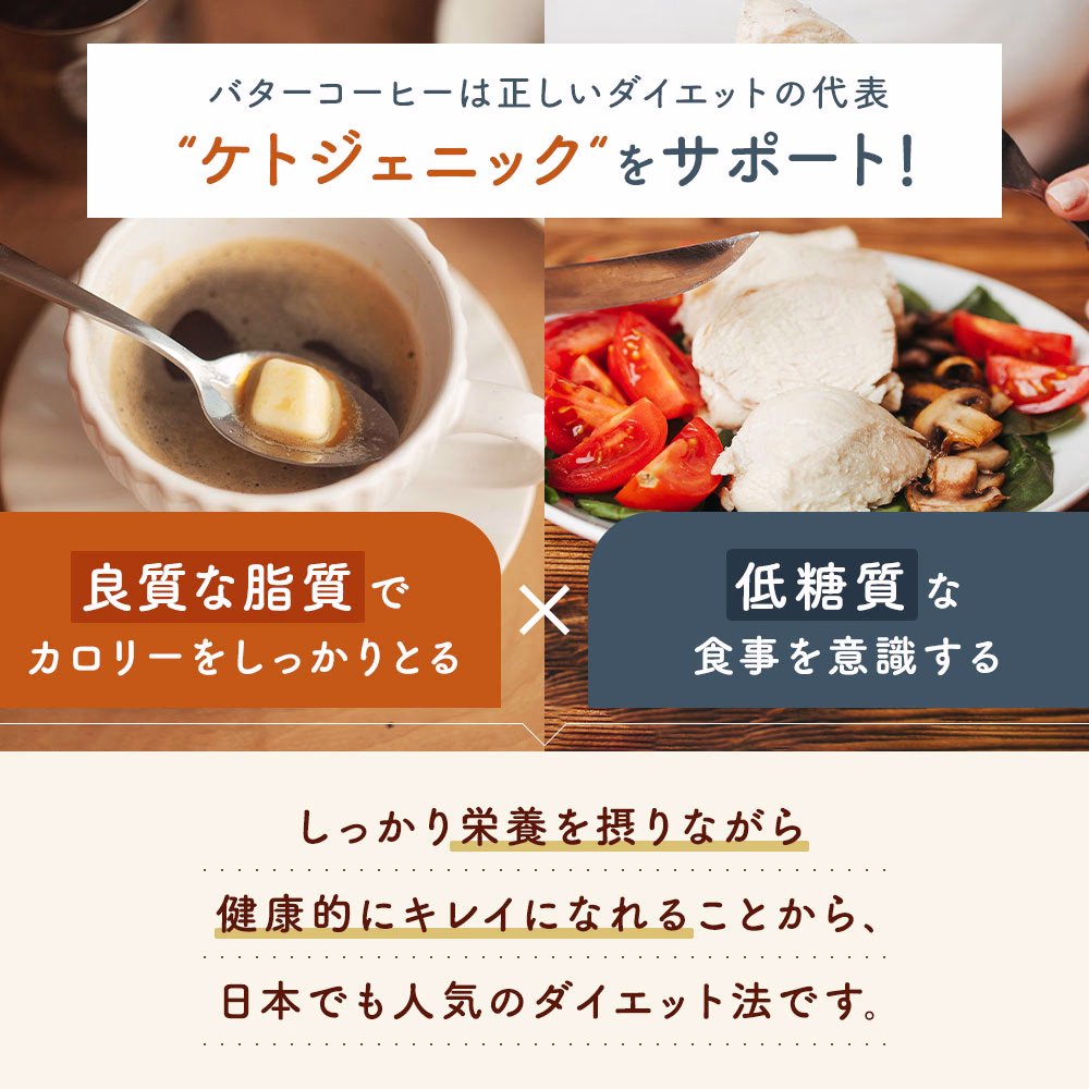 バターコーヒーは正しいダイエットの代表 ケトジェニックをサポート！
